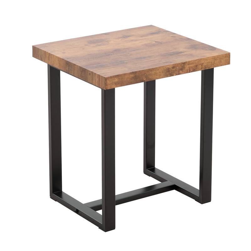 Small Tea Table, Walnut Night Stand, MDF Side Table, Sofa Table with Metal Leg