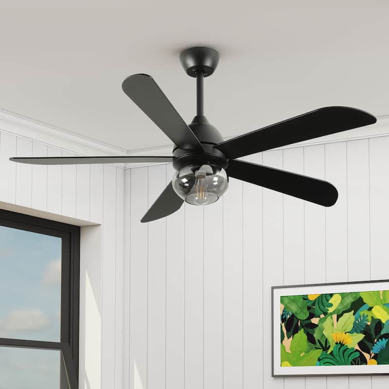 Moasis 42 to 52 Inch Ceiling Fan with Glass Light Shade and Remote Control