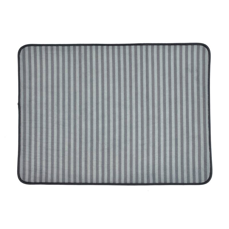 2' x 3.25' Striped Pet Cage Mat - Gray and Black - other-rug-size