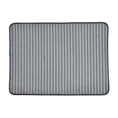 2.5' x 4.25' Striped Rectangular Pet Cage Mat - Gray and Black - other-rug-size