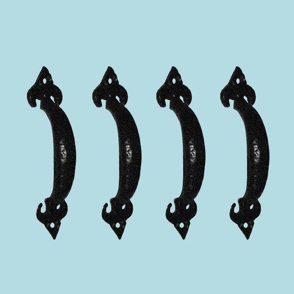 Shop Black Wrought Iron Door Pulls Fleur De Lis 6 5in Tall Set Of