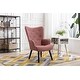 preview thumbnail 1 of 62, Fabric Upholstered Tufted Wingback Living Room Chair With Wooden Legs Red Bean