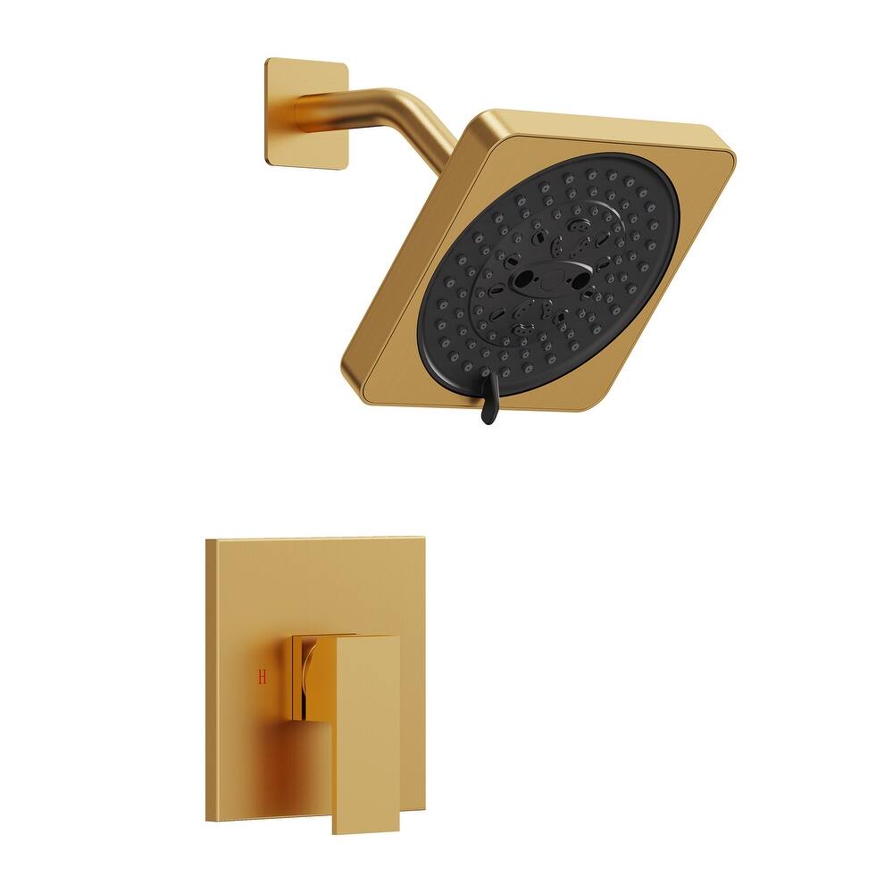 Square Shower System with 7 Spray Modes and Pressure Balance Valve