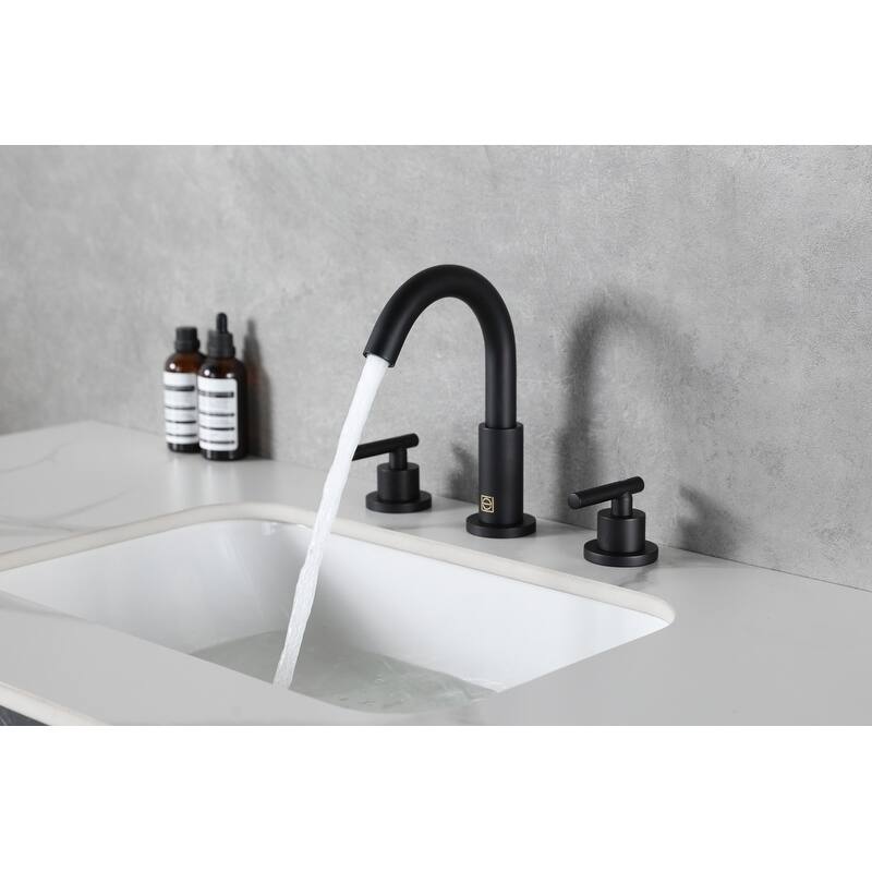 Indigo Home 8 inch Widespread Double Handle Bathroom Faucet