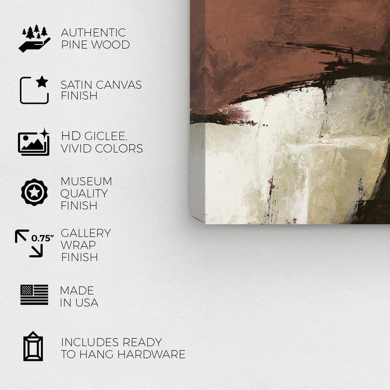 Wynwood Studio Abstract Sai - Rubrum 1SN767 bronze Brown and Cream White Modern & Contemporary Wall Art Canvas Print