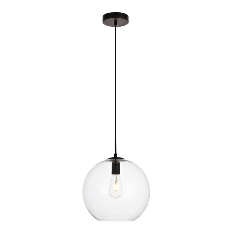 Placido Collection Pendant D11.8 H11.4 Lt:1 Black and Clear Finish