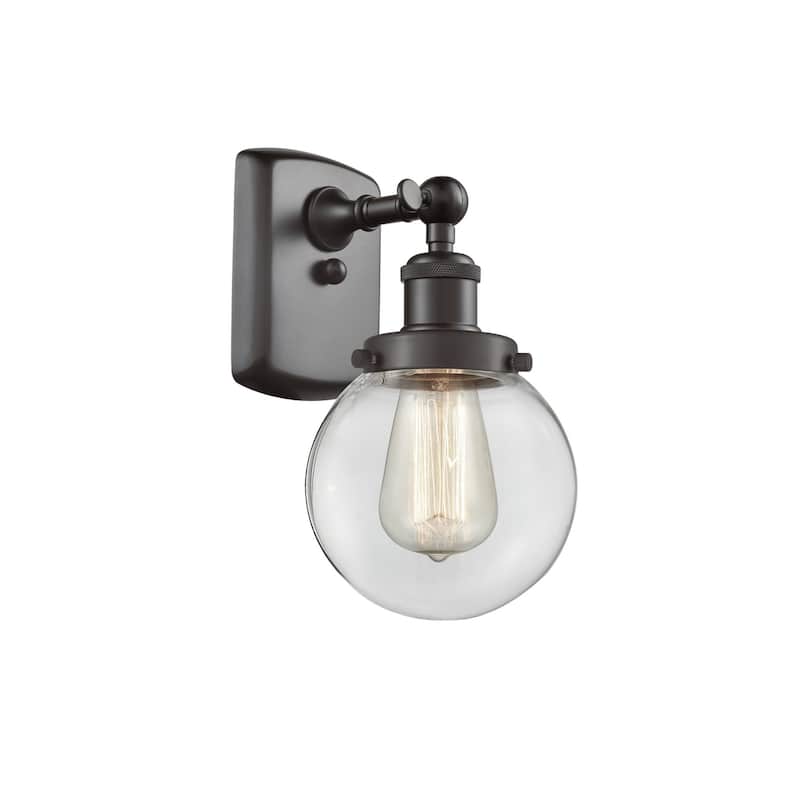 Innovations Lighting Beacon 6" Wide Bathroom Sconce - Oil Rubbed Bronze / Clear