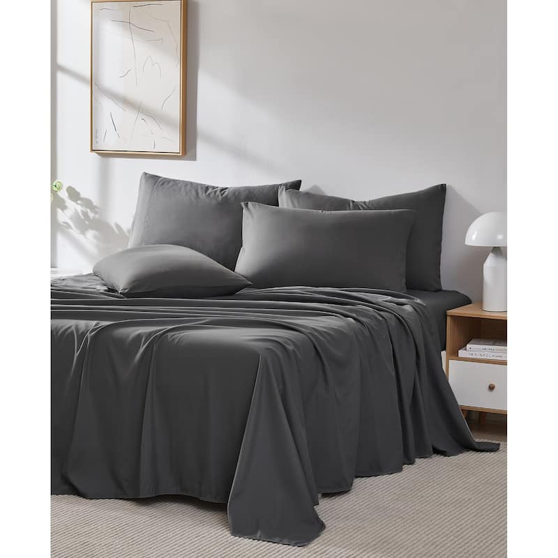Vilano 6-piece Ultra Soft Extra Deep Pocket Bed Sheet Set - Slate - Twin