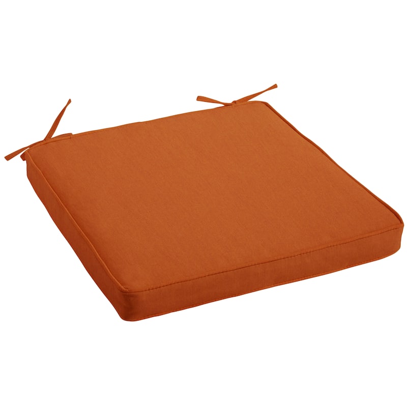 Sorra Home Sunbrella Outdoor Corded Chair Cushion - 19 in W x 19 in D x 2 in H - Canvas Rust On
