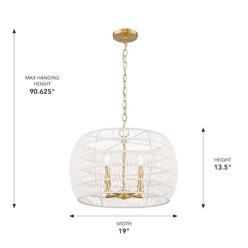 Ellie 19" Wide 4-Light Chandelier