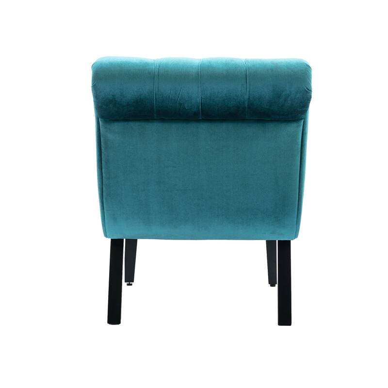 22.83" Buttons Tufted Accent Chair with Wooden Legs
