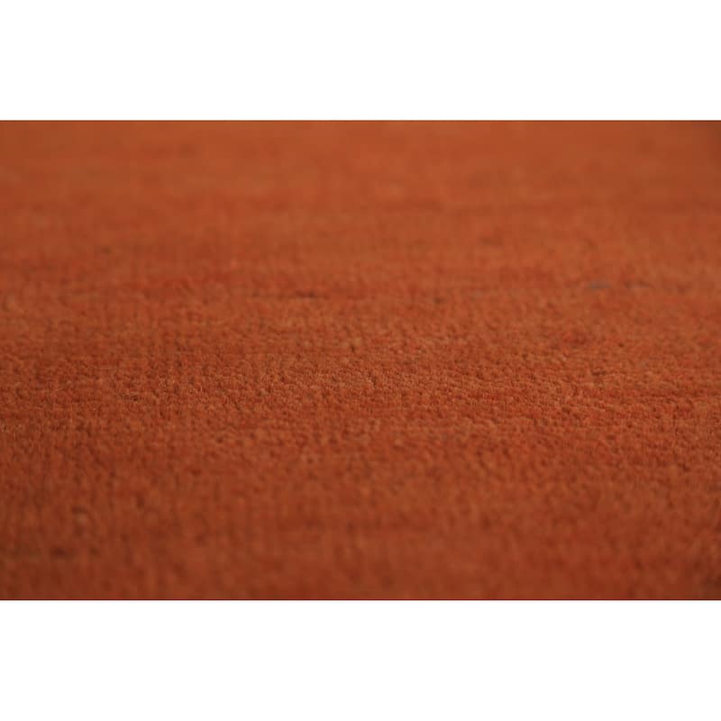 Solid Gabbeh Modern Rug Hand-Knotted Oriental Wool Carpet - 4'2" x 5'10"