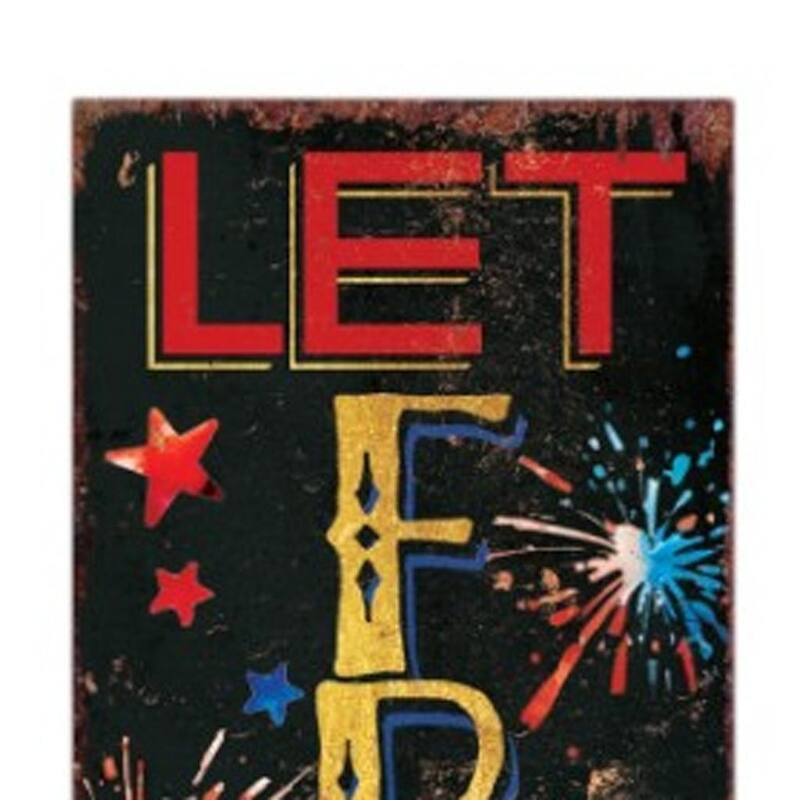 HomeRoots 36" Blue Red And White Solid Wood Patriotic Welcome Reversible Porch Sign