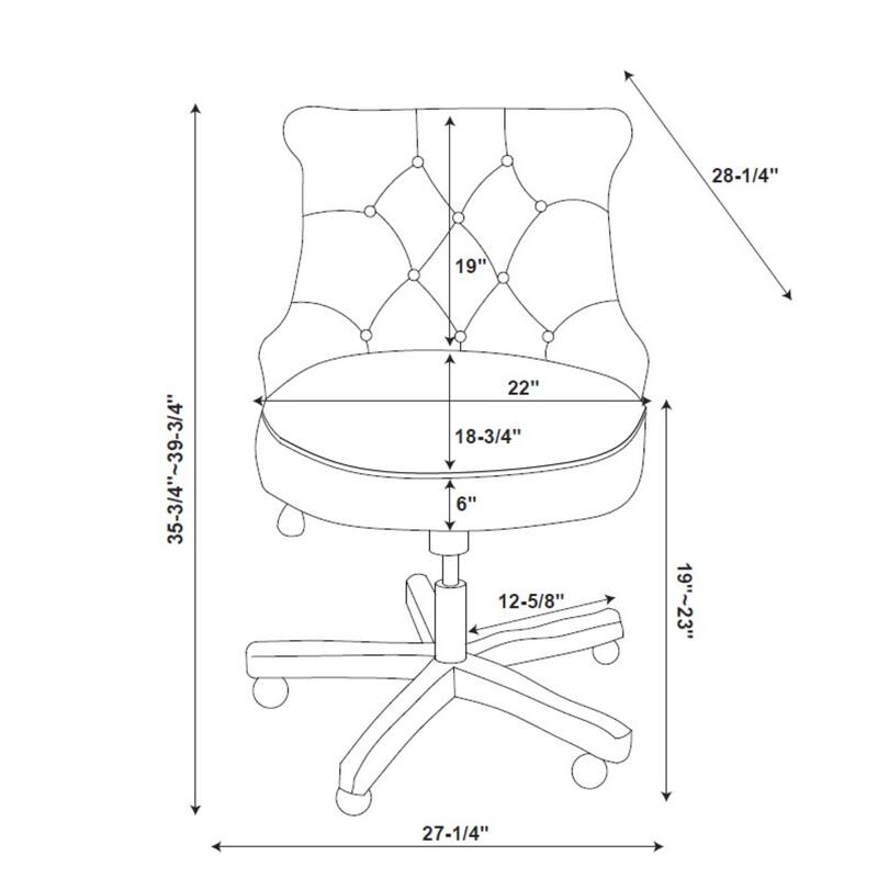 Tufted Plush Office Chair - 39.75" - Aqua Blue and Brown