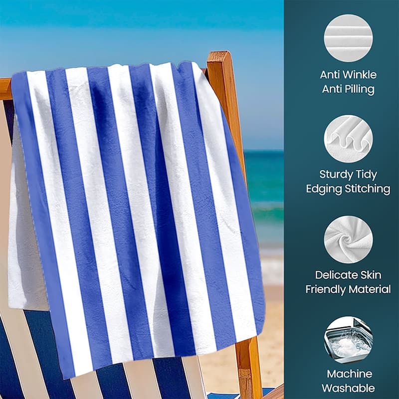 Large Cabana Stripe Beach Towel 30"x60", 35"x70"