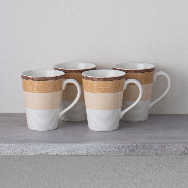 Noritake Colorscapes Layers Set Of 4 Mugs, 12 Oz.