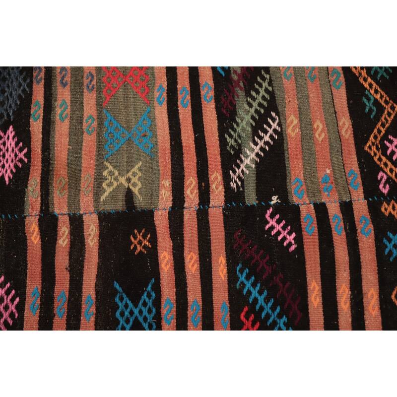 Hand Woven Oriental 100% Wool Carpet Southwestern Tribal Multi-Colored Kilim Area Rug - 10' 10'' X 6' 0''