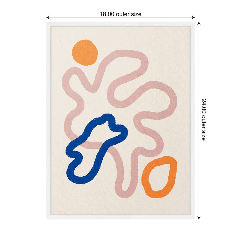 Kate and Laurel Sylvie Abstract Line Art Print 1 Framed Canvas by July Art Prints