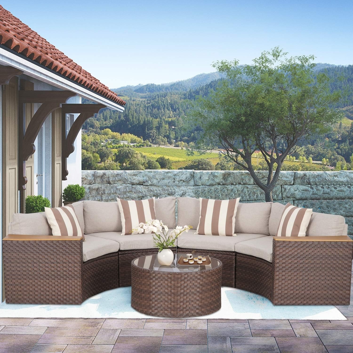 5 piece rattan set sale