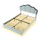 preview thumbnail 27 of 28, Beige Velvet Full Platform Bed with Headboard, LED Lighting, and Storage Drawers