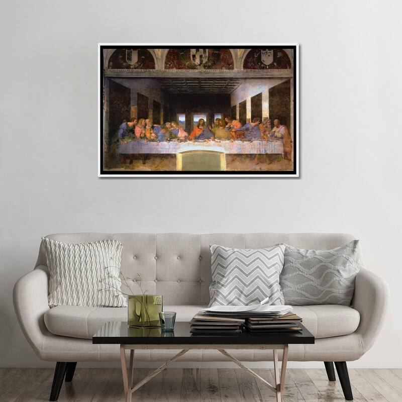 iCanvas "The Last Supper, 1495-1498" by Leonardo da Vinci Framed Canvas Print
