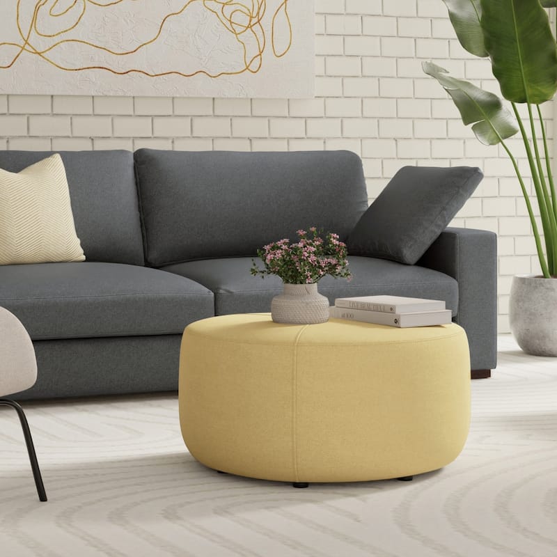 WYNDENHALL Brea 32 inch Wide Contemporary Irregular Ottoman Bench