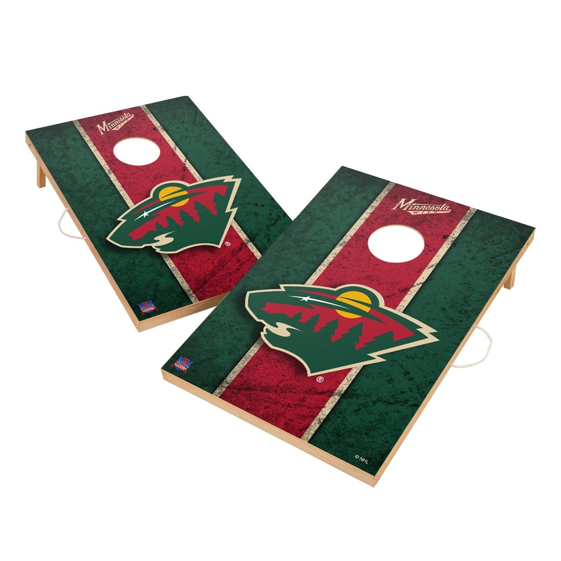 Vintage Minnesota Wild NHL Regulation 2x4 Cornhole Set