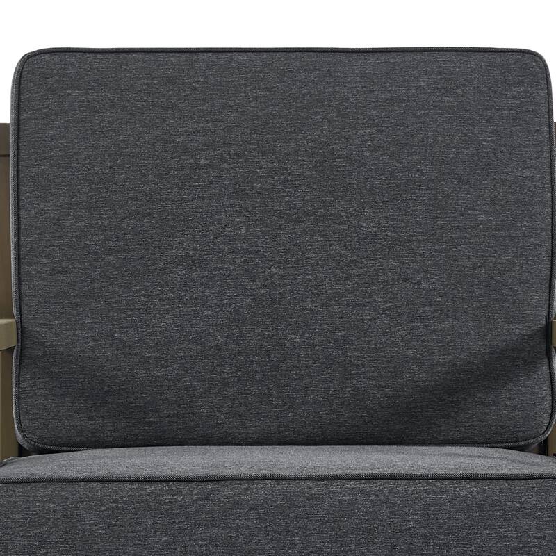 2 Set Brown Wood Outdoor Accent Club Chairs with Water-Resistant Cushions