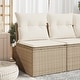 preview thumbnail 127 of 152, vidaXL Patio Sofa with Cushions Outdoor Seating Sectional Sofa Poly Rattan 24.4 x 21.7 x 27.2 in - Beige and cream middle sofa