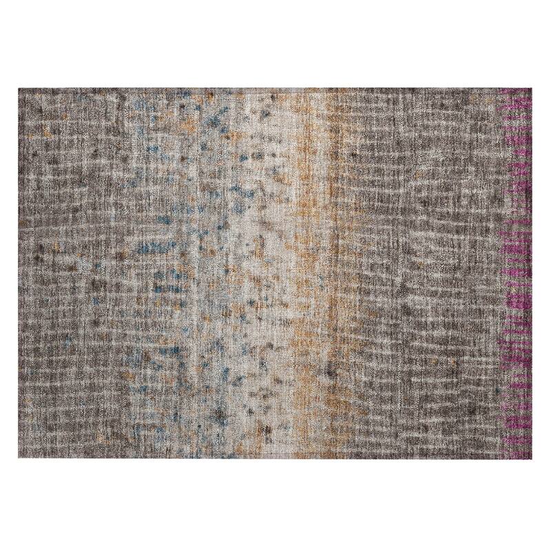 Machine Washable Indoor/ Outdoor Boho Modern Chantille Rug