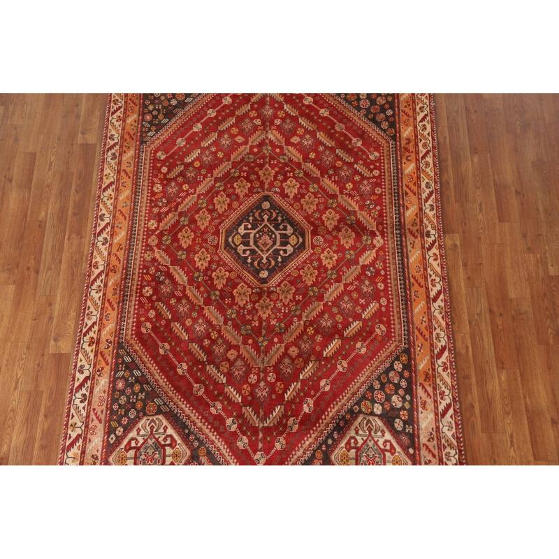 Shiraz Kashkoli Persian Antique Area Rug Handmade Wool Carpet - 4'10"x 8'2"