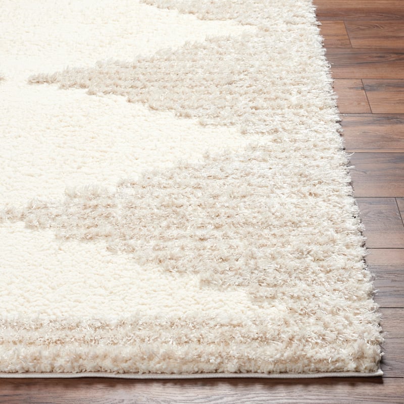 Livabliss Everton Boho Diamond Plush Area Rug