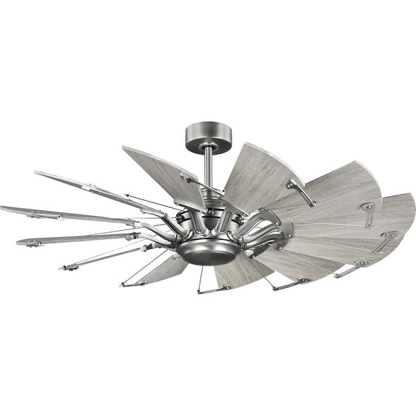 Springer Collection 52-Inch Antique Nickel 12-Blade DC Motor Windmill Ceiling Fan - 52 in x 52 in x 17.375 in. Opens flyout.