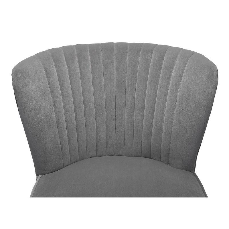 Monica Living Room Armless Accent Comfy Chair with Tufted Back and Metal Legs by HULALA HOME