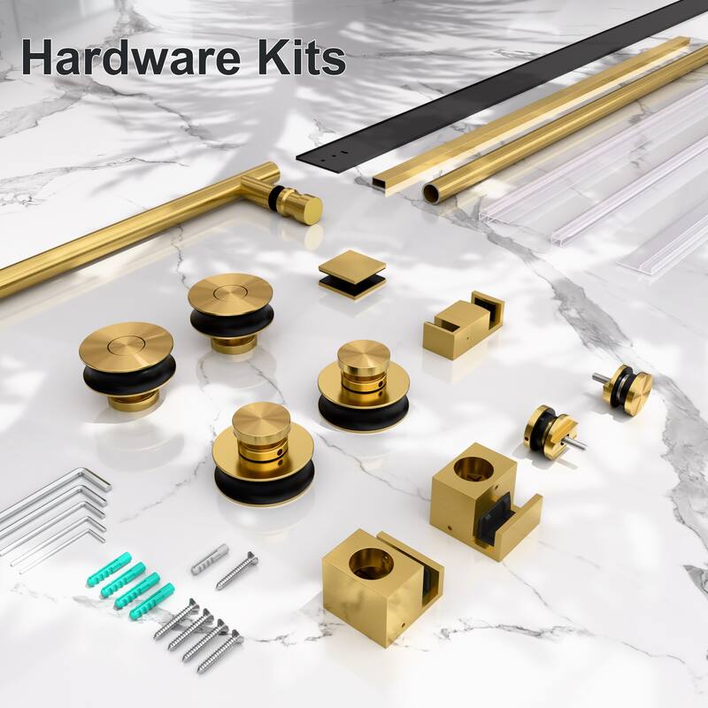 56"-60"W x 72"H Frameless Single Sliding Shower Door - 5/16" (8mm) Clear Tempered Glass