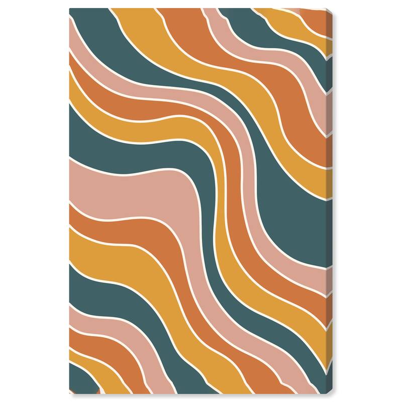 Wynwood Studio Canvas Abstract Fettuccini in Earth Tones Brown and Ochre Modern & Contemporary Wall Art Canvas Print - 30 x 20