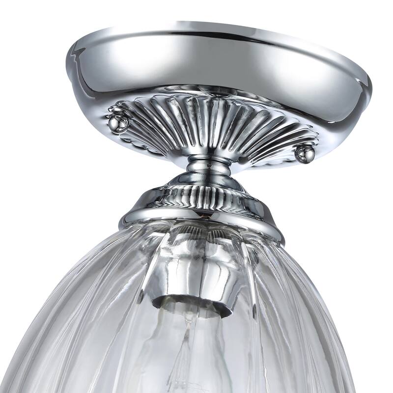 Golden Lighting Audra 1-light 7in Semi-Flush Mount in Chrome - 1-Light 7" Semi-flush