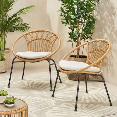 Banya Outdoor Faux Wicker Chairs (Set of 2) by Christopher Knight Home