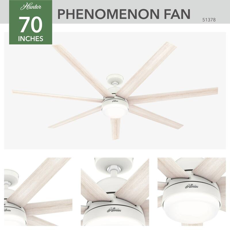 Hunter 70" WiFi Phenomenon Ceiling Fan with LED Light, Wall Control - Windmill - SMART FAN - ENERGY STAR!