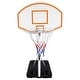 preview thumbnail 14 of 18, 3.1-4.7ft Outdoor Portable Poolside Swimming Pool Basketball Hoop System Orange