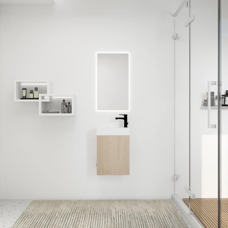 BNK 16/18 Inch Single Sink Bathroom Vanity with Soft Close Door