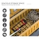 preview thumbnail 14 of 18, 29 Gallon Garden Storage Bench with Waterproof Frame, Large Entryway Deck Box w/ Unique X-Shape Back, Louvered Side Panels