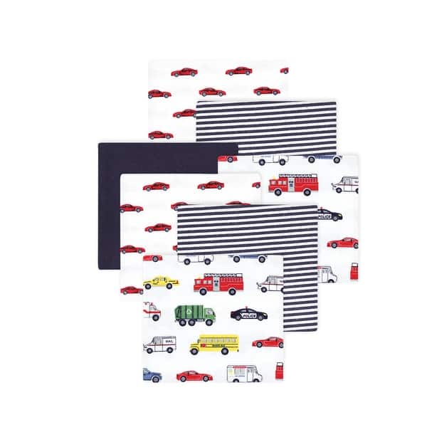 slide 1 of 1, Little Treasure Hudson Baby Boys Cotton Poly Flannel Receiving Blankets Multipack, Multicolor Going Places, 30x30 inches 30x30 inches - Multicolor Going Places