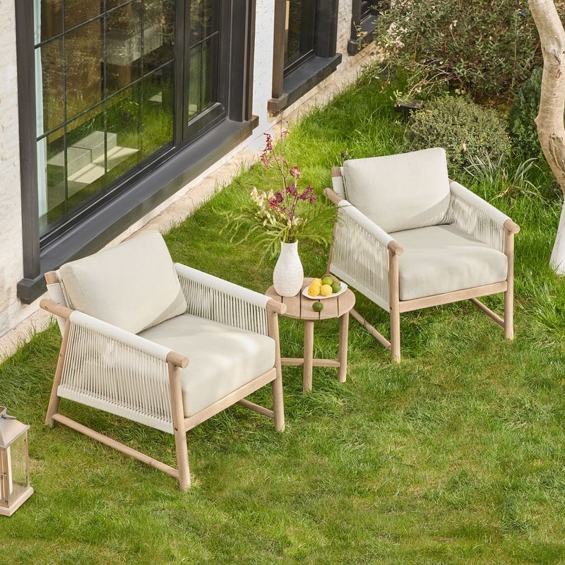 Lynn Outdoor Acacia Wood Patio Furniture Outdoor Chair
