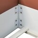 preview thumbnail 27 of 36, Brown White Sofa Bed Two-color Daybed Toddler Floor Bed with Fence and Stairs Grounded Wood Slat Support Frame Upholstered Bed