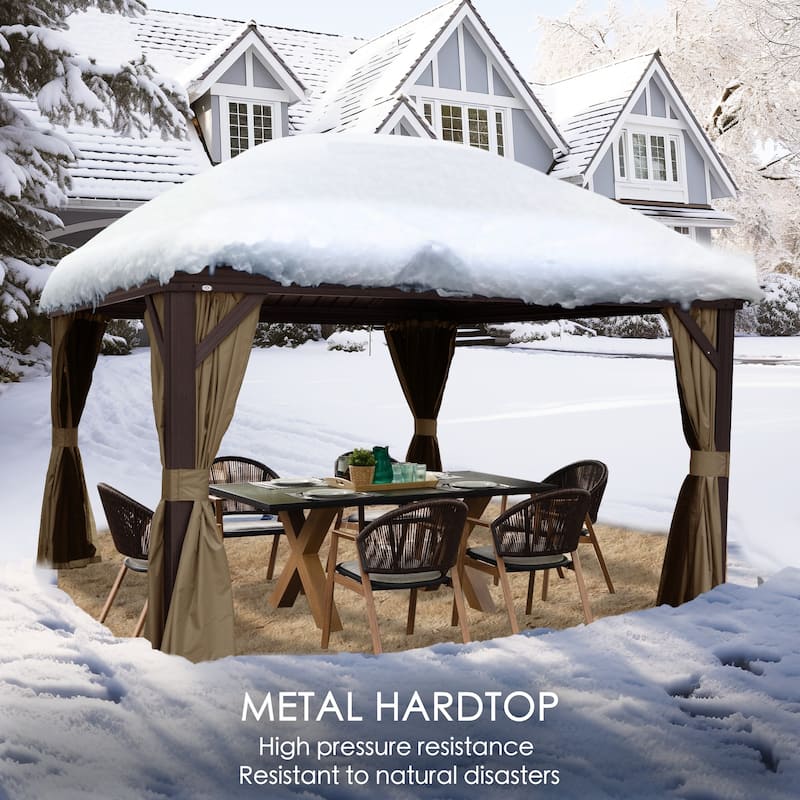 Kozyard Alexander 12x12-foot Hardtop Gazebo with a Mosquito Net