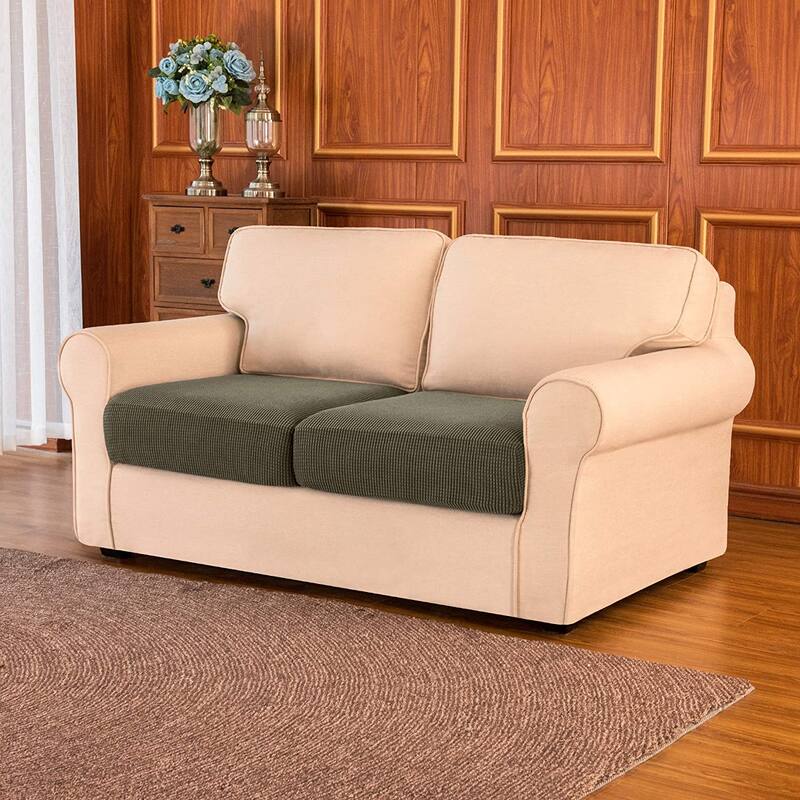 Subrtex Stretch Separate Sofa Cushion Slipcovers (1/2/3 PCS) - 2 PCS - Olive Green