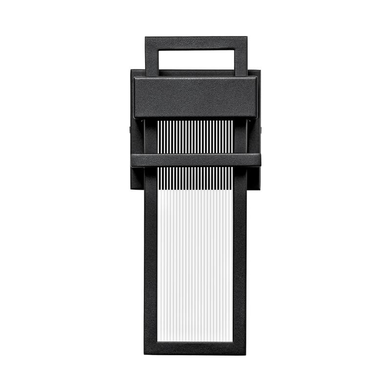 12 in. Modern Black Acrylic Outdoor Indoor Wall Light Waterproof IP54 Lantern Wall Sconce - 4.7 in. W x 12.2 in. H