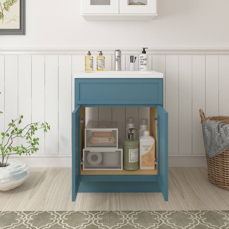 Vanity Art 24" Freestanding Single Base Storage Cabinet with Soft Close Doors