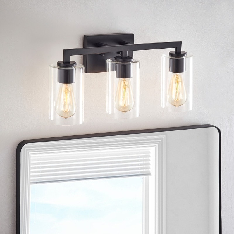 KAWOTI 20.75 inch 3-Light Bathroom Vanity Light with Clear Glass